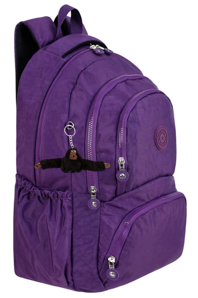 Just Polo Lüx Ve Çok Cepli Su Geçirmez Krinkıl Okul Çantası, Krinkıl Sırt Çantası Maymun Anahtarlık Hediye ürün görseli 1