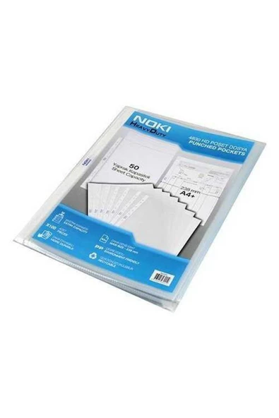 Noki Ofis A4 Poşet Dosya 100lü Paket 4830-hd ürün görseli 1