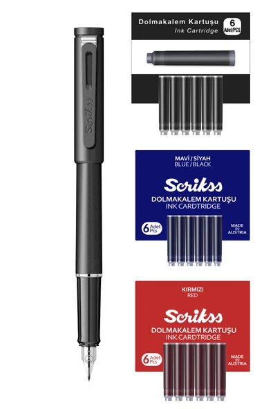 Scrikss WizDesign PUNTO DOLMAKALEM SİYAH, ÖZEL KUTU (MAVİ - MOR - YEŞİL KARTUŞ) ürün görseli 1