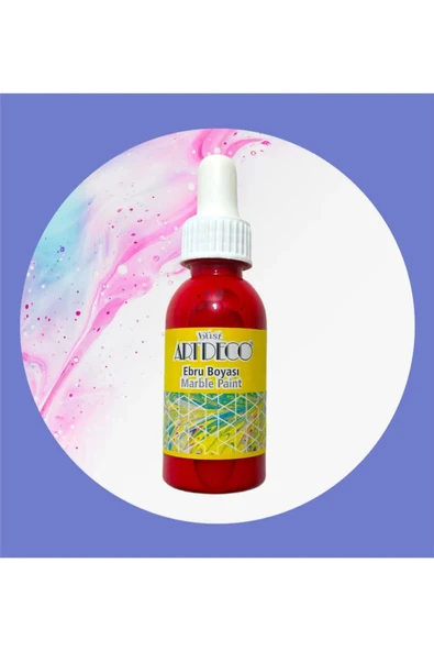 Artdeco lisans kırtasiye Ebru Boyası 01 Sarı 30ml Damlalık Başlık - Resim 2