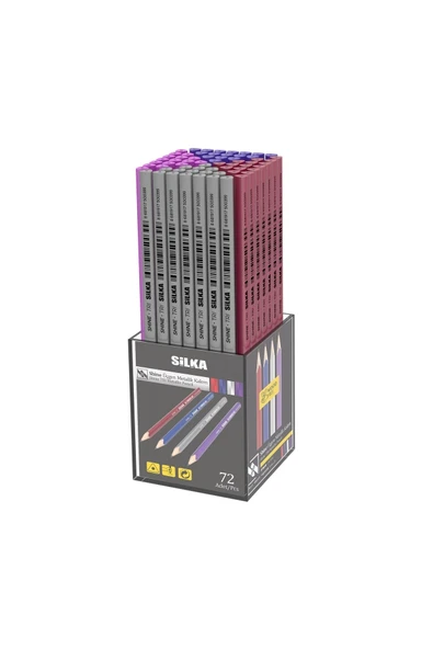 Silka Shıne Üçgen Metalik Kurşun Kalem 12'li - Resim 2
