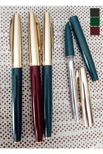 Wing Sung Pompalı Dolma Kalem Klasik Tip Phoenix Krem, Turkuvaz, Bordo, Mermer Desenli Mavi ürün görseli 1