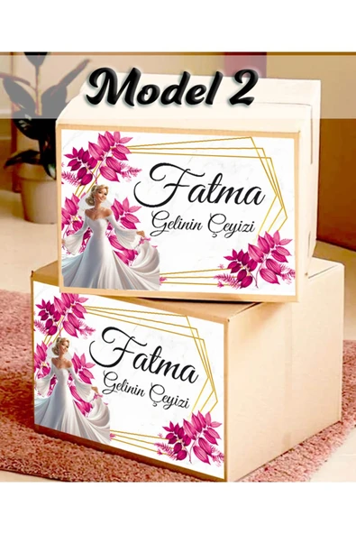 Demo Etiket Kişiye özel gelin çeyiz etiketi sticker 29x21 cm ( A4 ) yapışkanlı ürün görseli 1