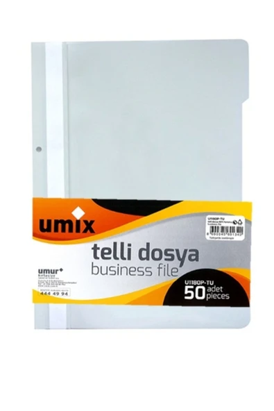 Umur Kırtasiye 50 Adet Beyaz Telli Dosya ürün görseli 1