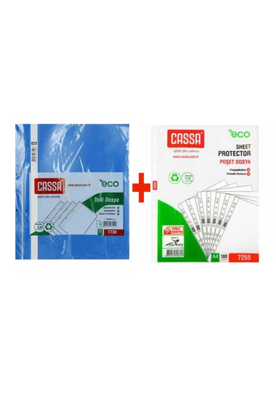 Cassa Cass Eco Telli Dosya Mavi 50'li + Cassa Eco Poşet Dosya 100'LÜ ürün görseli