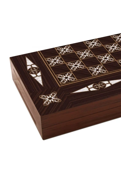 Star Oyun Aletleri Antik Sedef Inci Tavla - Resim 3