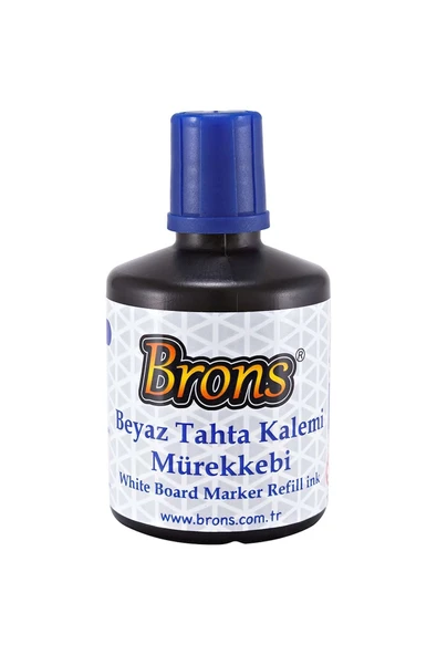 Brons Beyaz Tahta Kalemi Mürekkebi Mavi 100cc ürün görseli 1