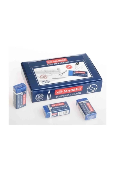Mabber Kırtasiye Maber Sinav Silgisi 24 Adet 1 Paket Kutu Jelatinli Paket ürün görseli 1