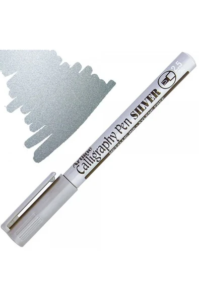 Artdeco lisans kırtasiye Kaligrafi Kalemi Kesik Uçlu 2.5 Mm Gümüş Ek993xf - Resim 2