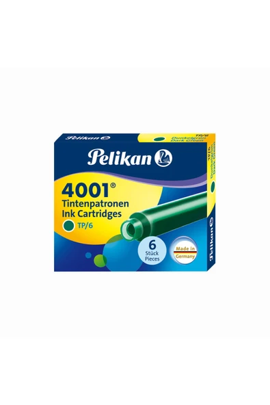 Pelikan Germany 4001 6'lı Kısa Kartuş TP/6 Koyu Yeşil ürün görseli 1
