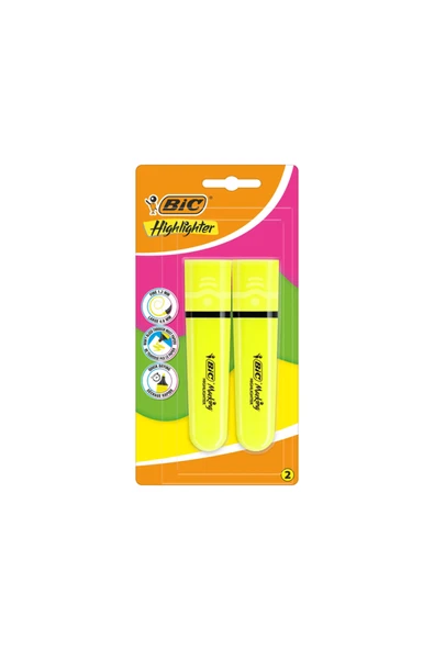 Bic Kırtasiye Flat Fosforlu Kalem 2 Li Sarı 517920 ürün görseli 1