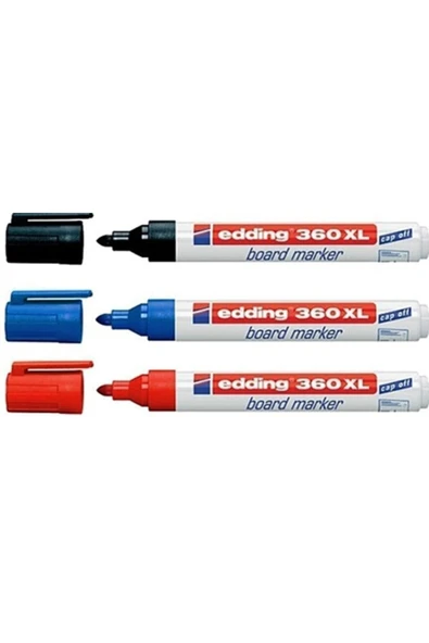 Edding 360xl Beyaz Tahta Kalemi 3'lü Set ( 1 Mavi+ 1 Siyah +1 Kırmızı ) ürün görseli 1