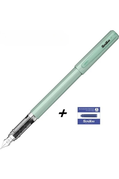 Scrikss Prımeo Dolma Kalem M Uç Mint & 6'lı Mavi Kartuş ürün görseli 1