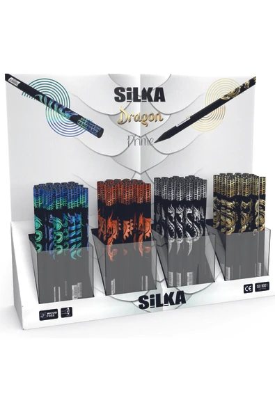 Silka 12 Li Dragon desenli jumbo Kurşun Kalem Karma renkler - Resim 3