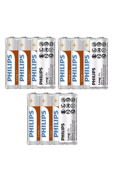Philips Longlife Aa R6 1.5v 12'li Kalem Pil - Resim 2