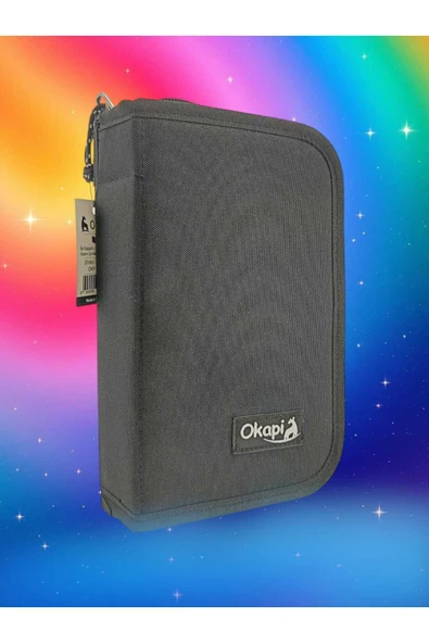 Okapi Kalem Kutusu Fermuarlı Iki Kapaklı Kalem Çantası 21 Cm Dikdörtgen - Resim 2