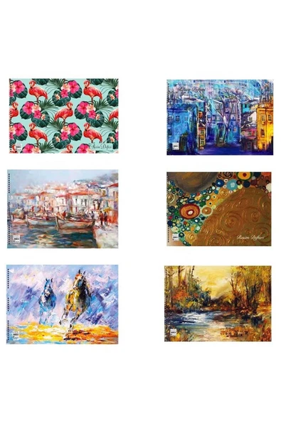 Kampus Kırtasiyem 15 Yaprak Spiralli Resim Defteri 25x35 Cm Asorti Kapak Renkleri - Resim 2