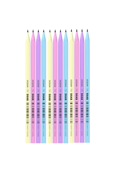Silka Kaly Üçgen Pastel Kurşun Kalem 12'li ürün görseli 1