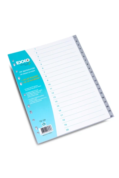 Exxo 1-20 Rakamlı Seperatör Dosya Ayracı Ts 120 ürün görseli 1