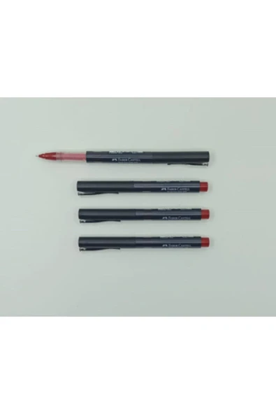 Faber Castell L Needle Point Roller 0.5mm Iğne Uçlu Kalem Kırmızı ( 4 Adet ) ürün görseli 1