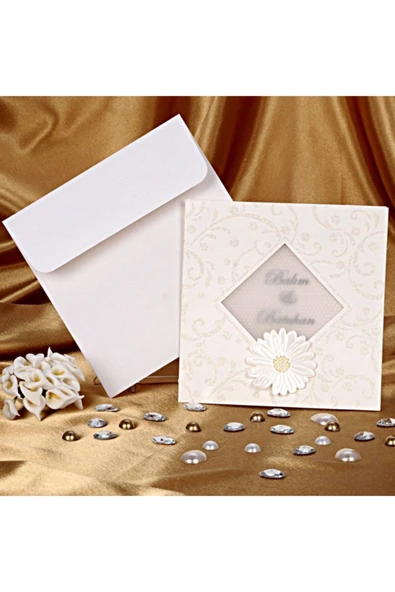 Yener 130x180 Krem Lale 180 Gr Davetiye Zarfı 50adet - Resim 2