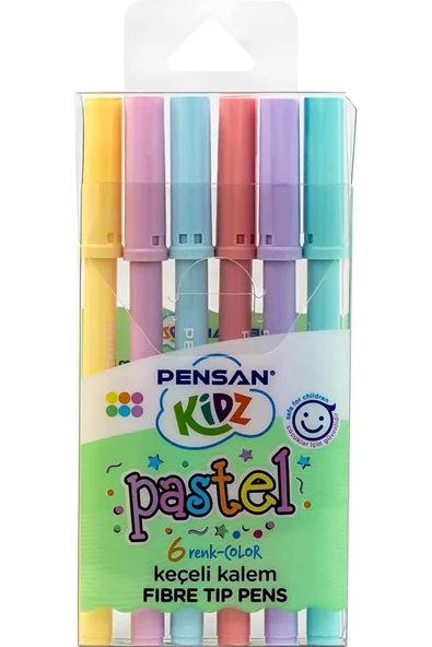 Pensan Kidz 6'lı Keçeli Boya Kalemi - Pastel Renk / 99090 ürün görseli 1