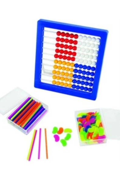 Ark kırtasiye 3'lü Ilkokul Seti Abaküs + Sayma Çubukları + Sayma Fasulyeleri ürün görseli