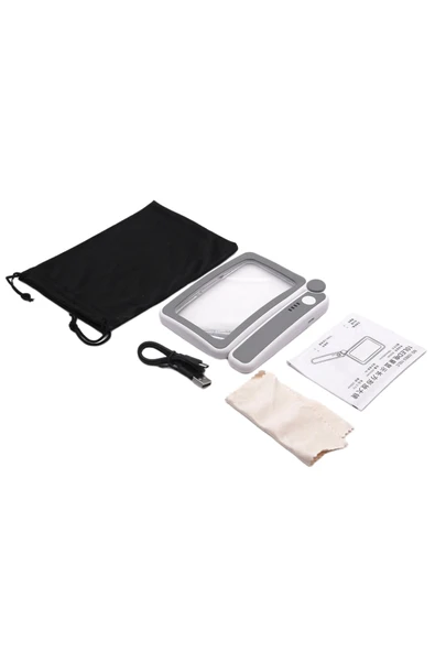 Choice 650mAh Magnifying Glass with10 LED Folding Handheld 4X Large Rectangle Lighted Magnifier with Dim... - Resim 6