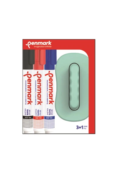Penmark Turkey Beyaz Tahta Kalemi 3lü Set Ve Silgi Hs-305-tk-3s ürün görseli 1