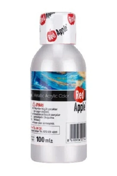 Red Apple Metalik Akrilik Boya Beyaz 100 Gr. Doğadan Ilham Alan Renkler. ürün görseli 1