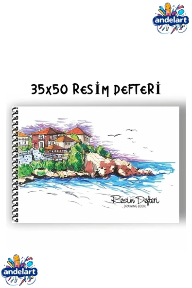 andelart 35x50 Spiralli Karton Kapak 15 Yaprak Resim Defteri 1 Adet ürün görseli 1
