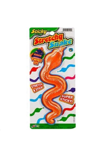 Sunman Yılan Streç Yumuşak Esneyen Uzayabilen Yılan Büyük Boy Stretchy Snake Turuncu 19 Cm ürün görseli 1