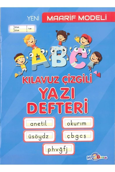 mavi boncuk eğitim A4 Boy 40 Sayfa Kılavuz Çizgili Yazı Defteri Yeni Maarif Modeli ürün görseli 1