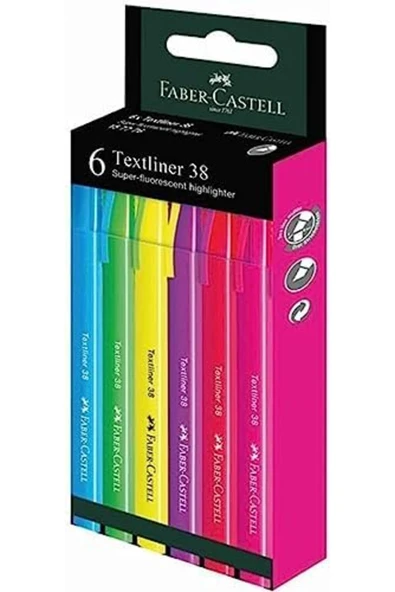 ÖYKÜ VE YİĞİT Fosforlu Kalem 38 Neon Renkler 6'lı ÖYKÜ 1112770 - Resim 3