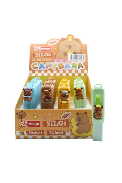 Mikro Şahin Kırtasiye Cool Capybara Sürgülü Silgi (ER-4523) 1 Adet - Resim 4