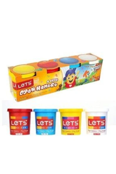 LET'S HAVE FUN 4'lü Büyük Boy Oyun Hamuru 4 Renk - Resim 2