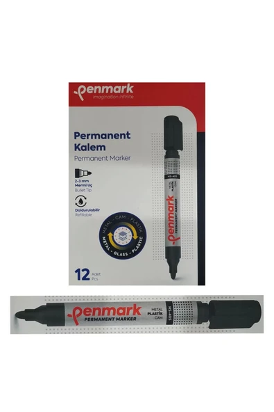 Penmark Turkey Permanent Marker Koli Kalemi Siyah Renk (12 ADET) ürün görseli 1