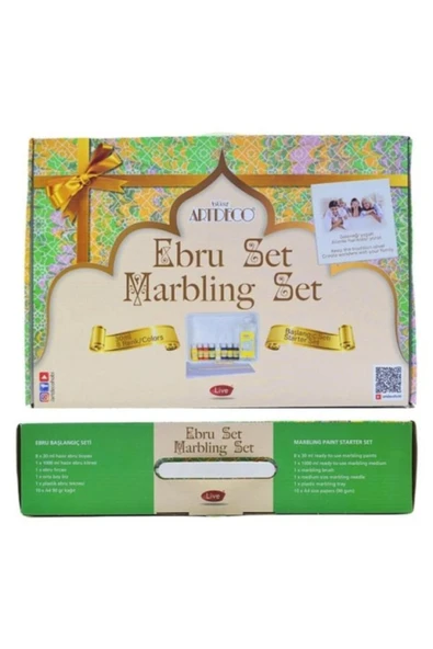 Artdeco lisans kırtasiye 8x30ml A4 Tekneli Ebru Başlangıç Seti Damlalıksız / LV-Y-016-ES5 - Resim 2