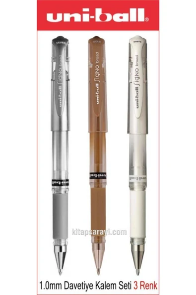 UNİ-BALL Uniball Signo Broad 1.0 Mm Davetiye Kalem Seti 3 Adet Um-153 ürün görseli
