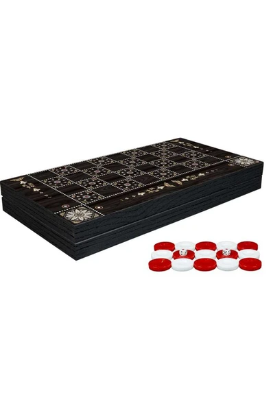 Kampus Kırtasiyem Yenigün İnci Tavla Takımı Büyük Boy 48x24x6cm - Resim 2