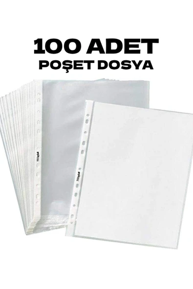 Kampus Kırtasiyem 100 Adet A4 Şeffaf Dosya Föy Poşet Dosya ürün görseli