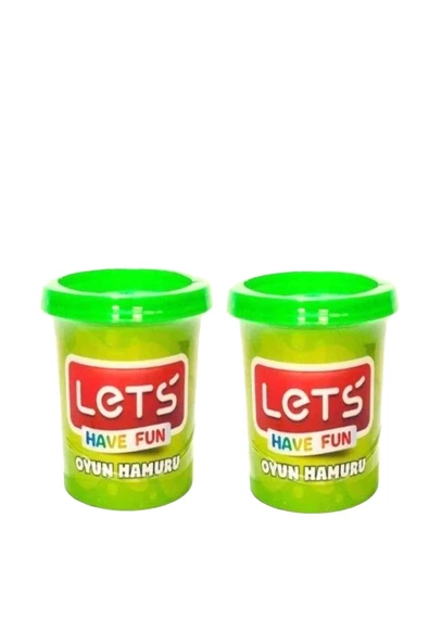 LET'S HAVE FUN Tek Renk Oyun Hamuru Neon Yeşil (150 GRAM) Ikili ürün görseli