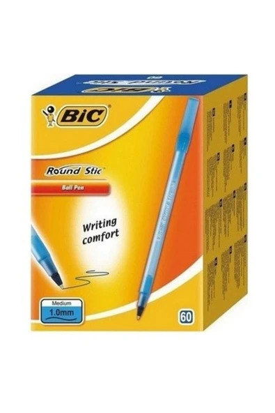 Bic Kırtasiye Round Stick Tükenmez 120'li Kalem-Mavi ürün görseli 1