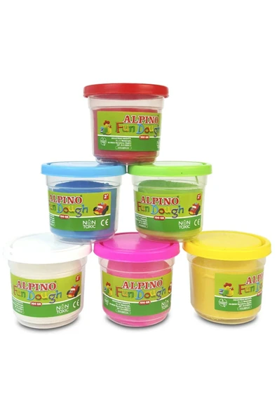 Alpıno Oyun Hamuru 6 Renk 100 Gr TOPLAM 600 GRAM CANLI RENKLER ürün görseli