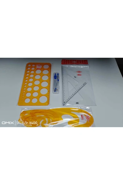 HATAS Çizim Seti 26cm. Gönye (30'60'/ 45' 90' ) + Pistole Takımı + Daire Şablonu + Pergel ürün görseli