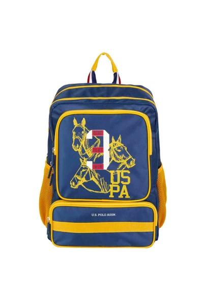 Polo Assn. U.S. Polo Ride Play Win Lacivert Sarı Okul Çantası PLCAN24206 ürün görseli 1