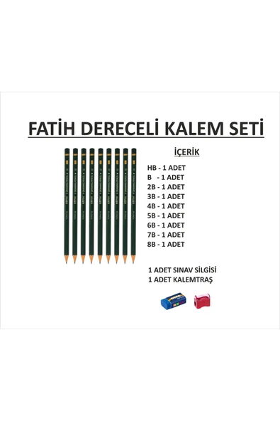 Fatih Kırtasiye Dereceli Kalem Seti Karakalem ürün görseli 1
