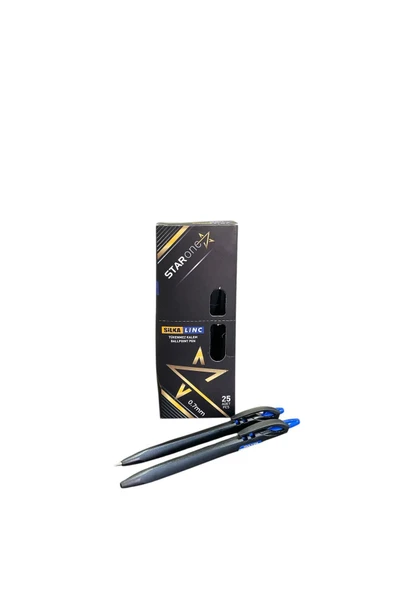 Silka Linc Starone Iğne Uç Basmalı Tükenmez Kalem Mavi 25 'li ( 1 Paket ) 1.0mm ürün görseli 1