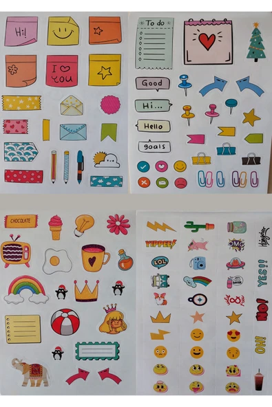 Kampüs Kırtasiyem Duygulu Sticker Kitapçığı 16 Sayfa - 24 * 17 cm / Defter Ajanda Çıkartma  Eğlenceli Sticker - Resim 4