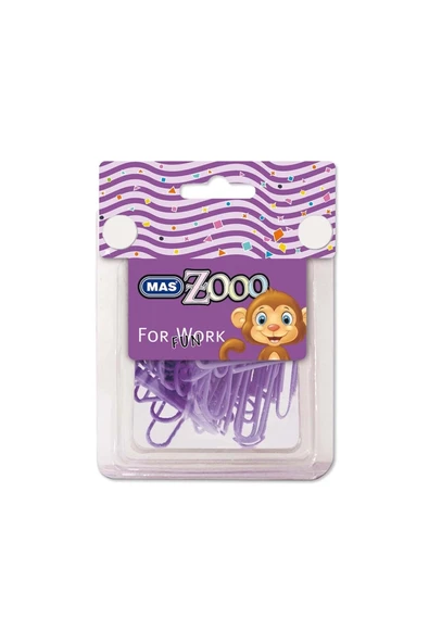 Mas stationery Mor Şeffaf Dörtgen Kutuda Plastik Kapli Ataş No:3 ürün görseli 1